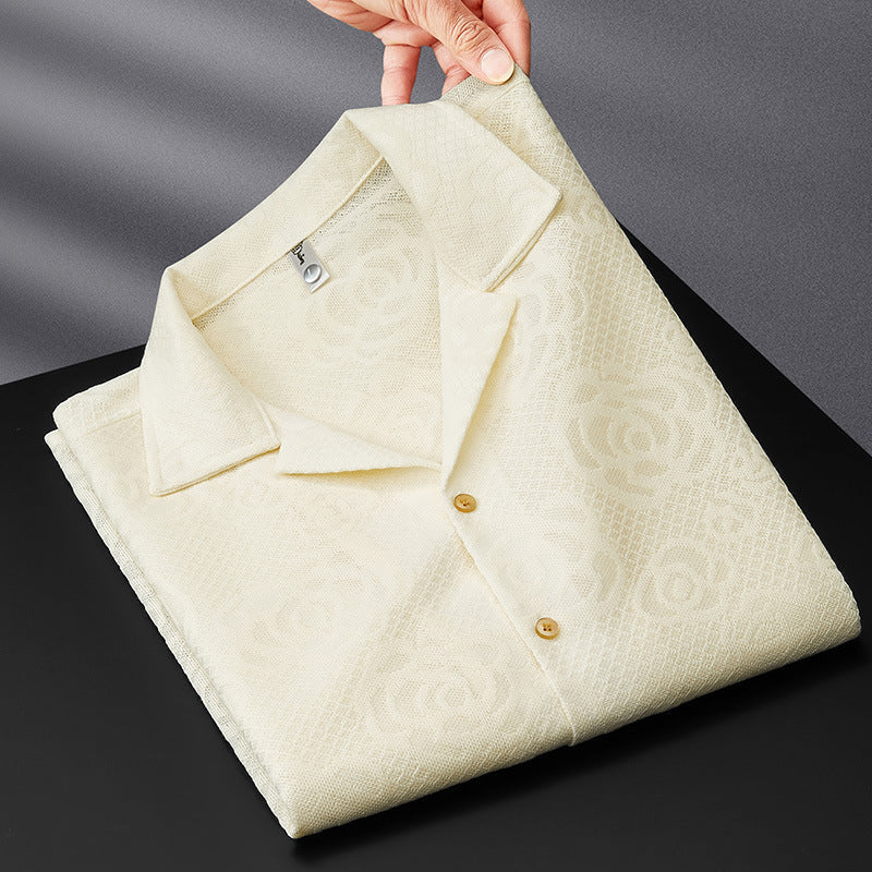 Embossed Jacquard Knit Shirt