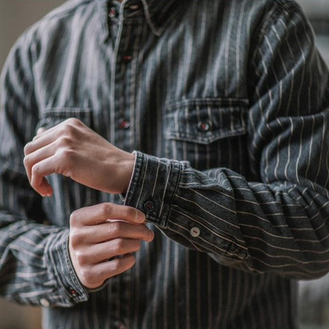 Striped Retro Denim Shirt