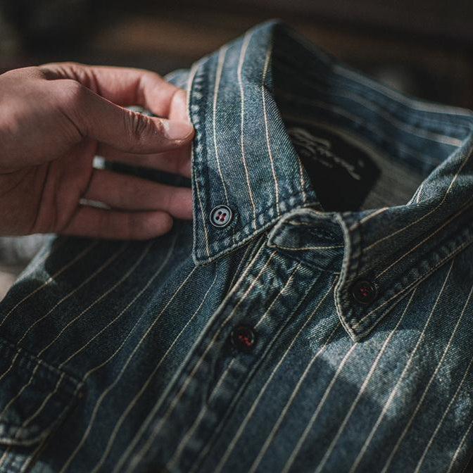 Striped Retro Denim Shirt
