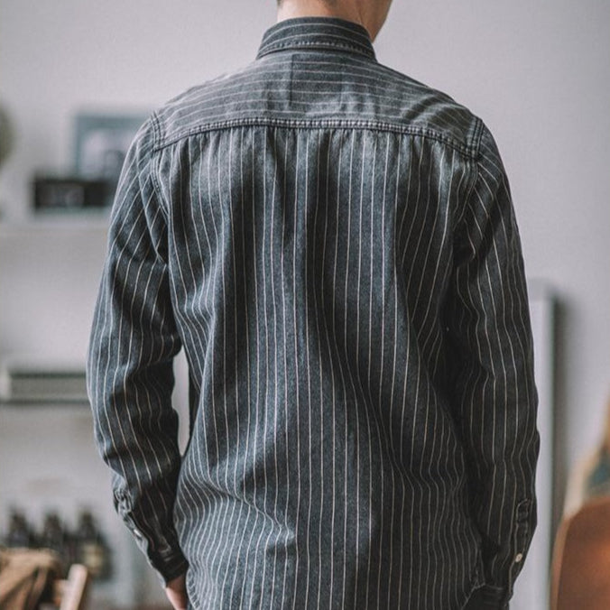 Striped Retro Denim Shirt