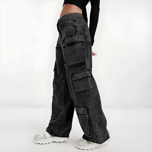 Acid Wash Cargo Denim