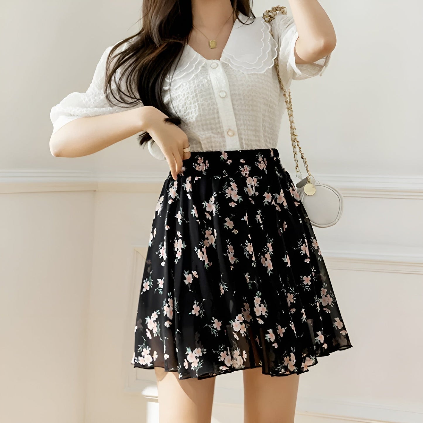Flores Primavera Chiffon Skirt