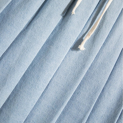 Pleated Denim Skirt