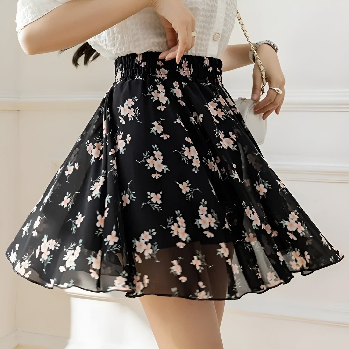 Flores Primavera Chiffon Skirt