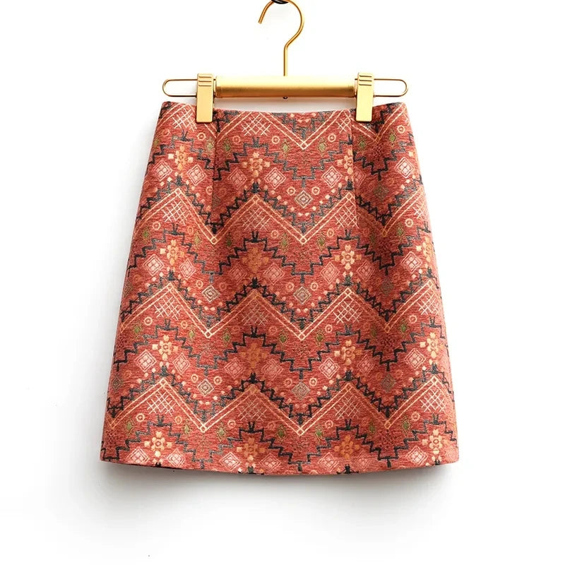 Kilim Weave Mini Skirt