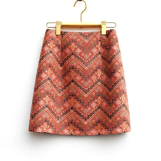 Kilim Weave Mini Skirt
