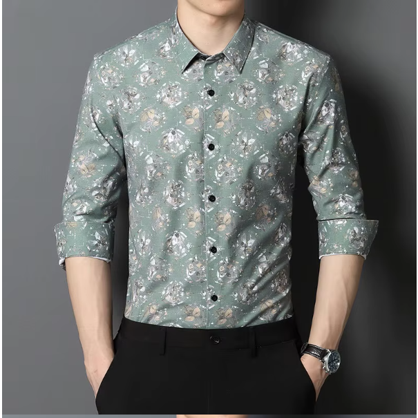 Abstract Bamboo Dress Shirt