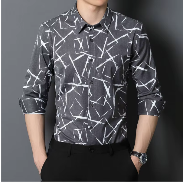 Abstract Bamboo Dress Shirt